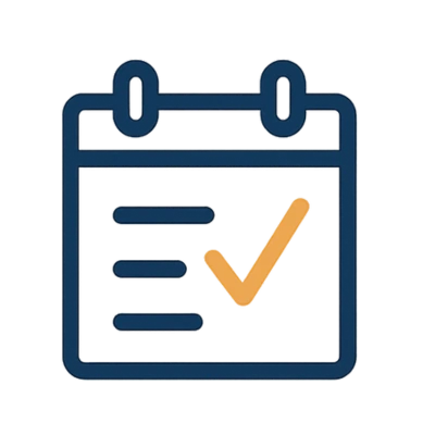 Icône représentant la surcharge organisationnelle, avec une femme pensive entourée de listes.