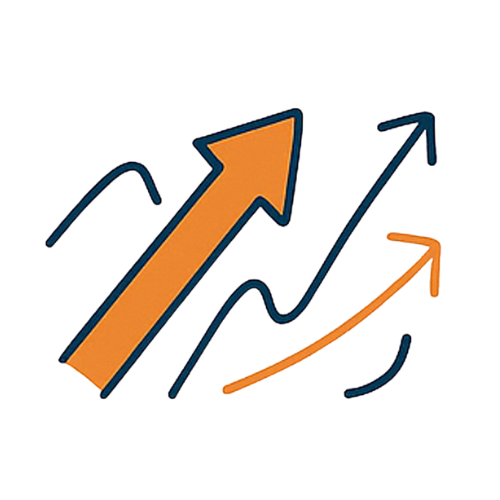 Flèches irrégulières illustrant une progression sans direction claire dans un parcours de coaching de vie en ligne.