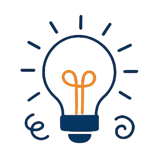 Icône d’ampoule pour illustrer des idées et articles de coaching de vie